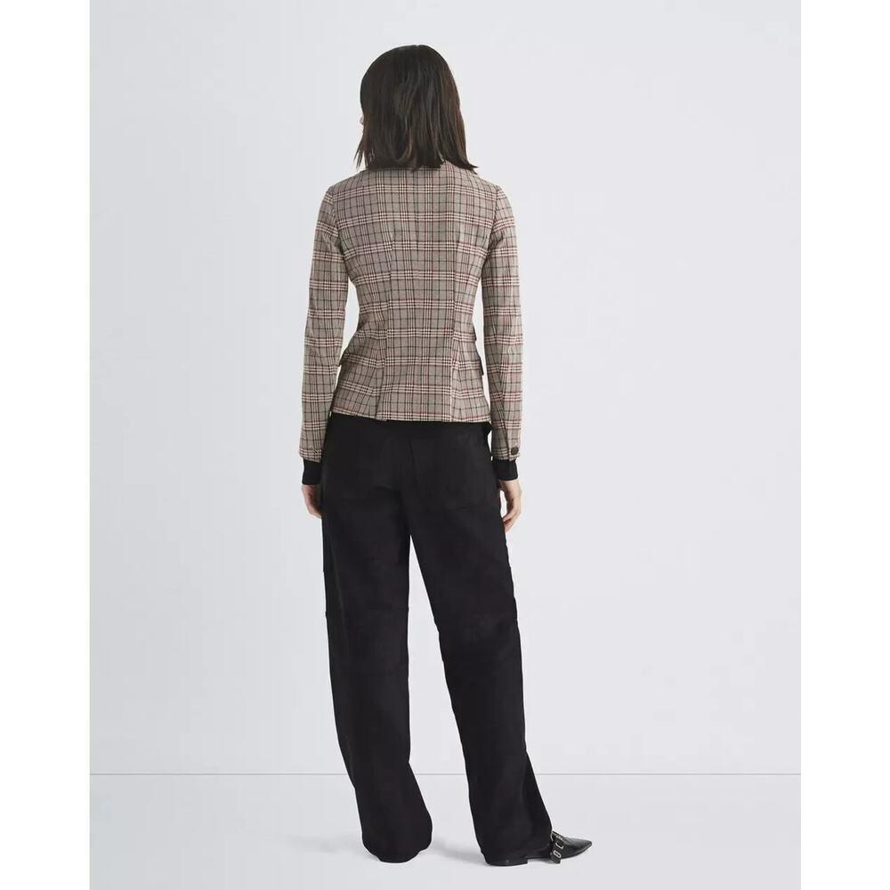 NWT Rag & Bone Slade Plaid Italian Cotton Blazer Size 0 Grey Plaid #4E452 - Picture 4 of 11